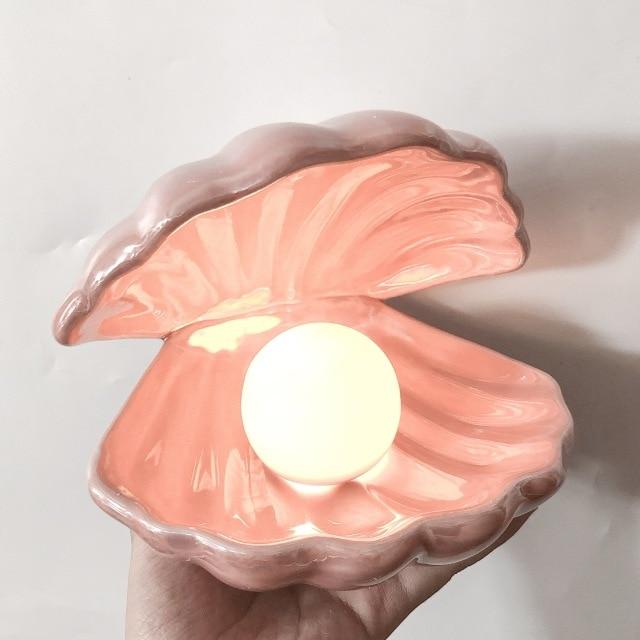 Sirenita - Perlen & Muschel-Schreibtischlampe